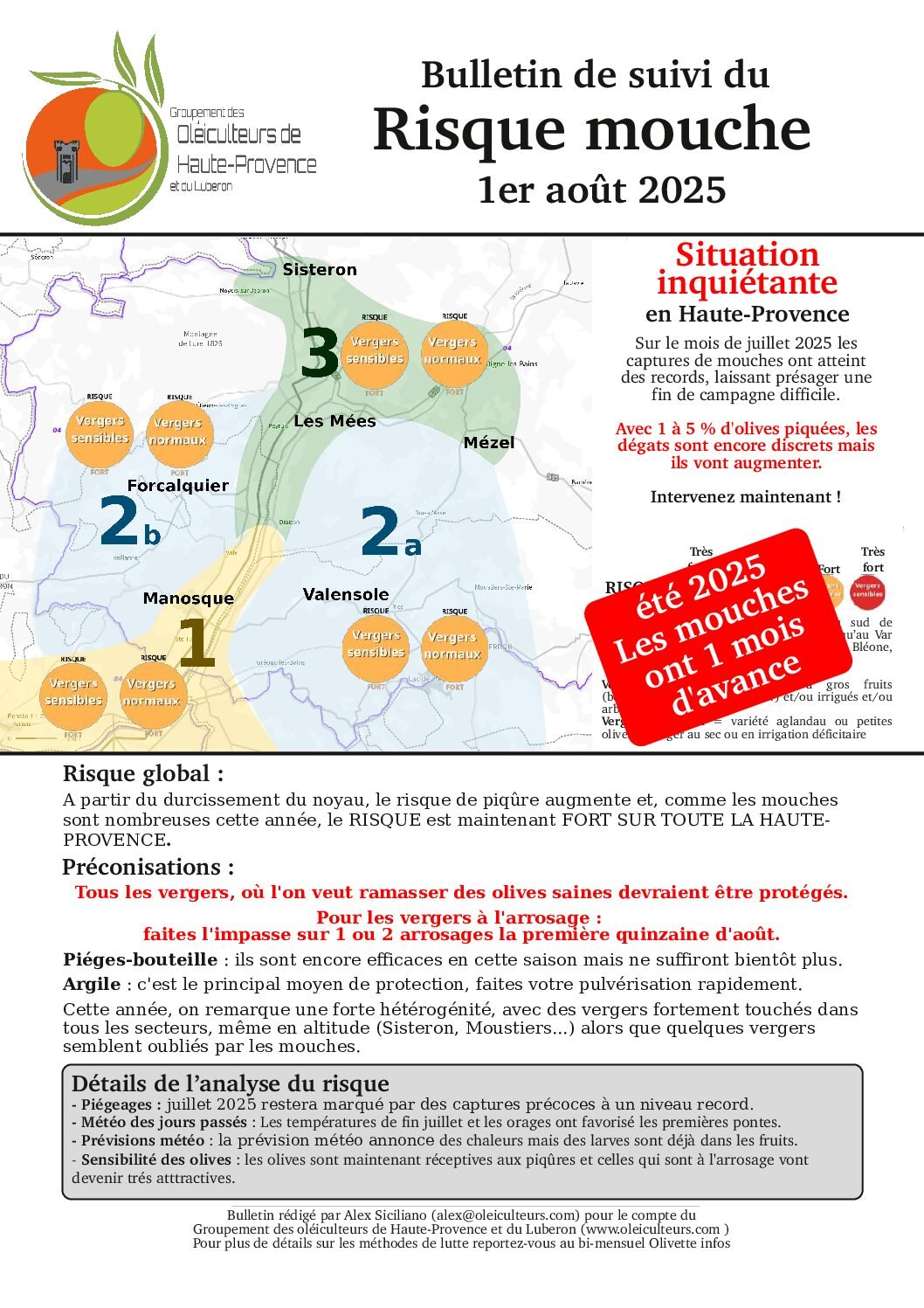 ALERTE MOUCHE AU 1er AOUT 2025